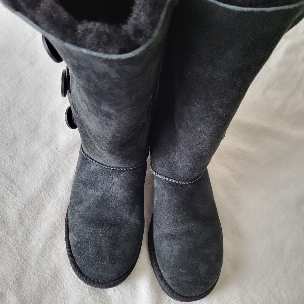 Ugg Bailey Button Triplet Button Black Suede Tall… - image 7
